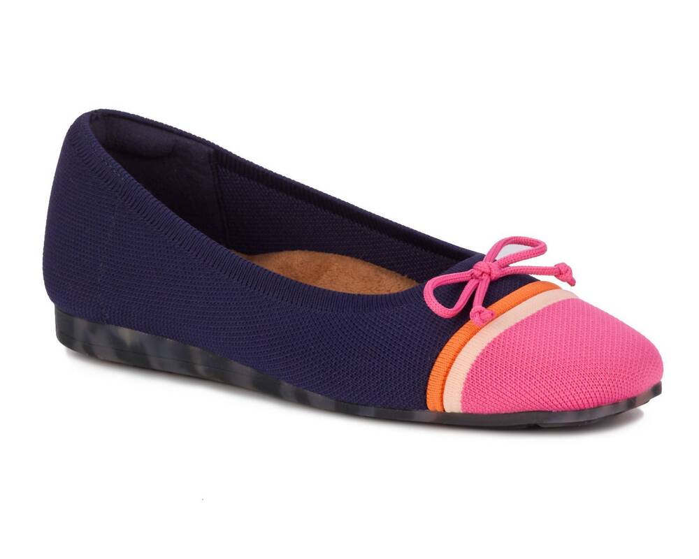 NEW ROS HOMMERSON women's noelle shoes in navy/ pink multi knit